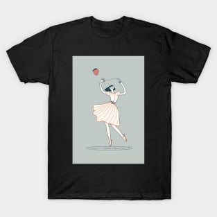 Dancing French Woman in a Dress Strawberry T-Shirt